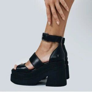 Windsor Smith Match Leather Sandals Chunky Platform Heels Ankle Strap Size 10